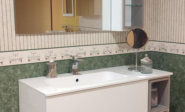 MOBILIARIO PARA BAÑO DE SALGAR LAMINADO BLANCO ENCIMERA DE RESINA